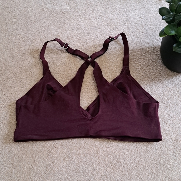 Aerie Sunnie Bralette Size Small Maroon Burgandy Sunnie Bustier Racer Back - Picture 10 of 10